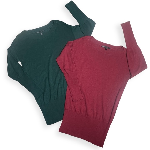 WHBM hunter green and burgundy sweaters 2 sweater bundle size XS - Picture 2 of 13